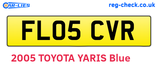 FL05CVR are the vehicle registration plates.