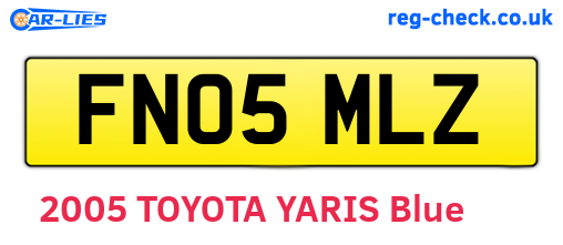 FN05MLZ are the vehicle registration plates.