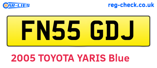 FN55GDJ are the vehicle registration plates.