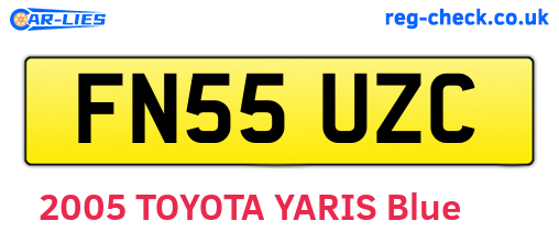 FN55UZC are the vehicle registration plates.
