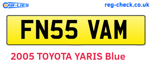 FN55VAM are the vehicle registration plates.