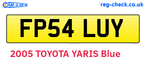 FP54LUY are the vehicle registration plates.