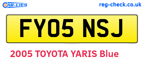 FY05NSJ are the vehicle registration plates.