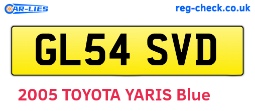 GL54SVD are the vehicle registration plates.