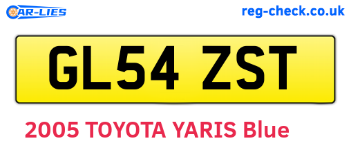 GL54ZST are the vehicle registration plates.