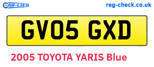 GV05GXD are the vehicle registration plates.