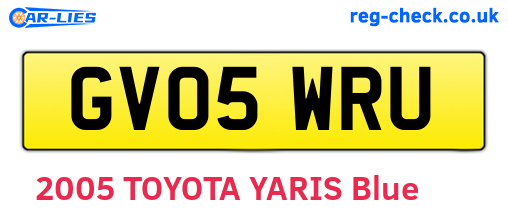 GV05WRU are the vehicle registration plates.