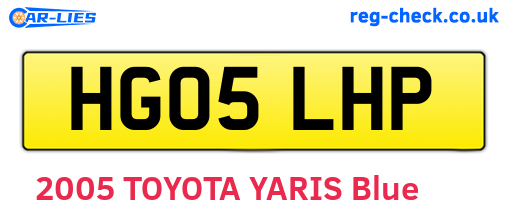 HG05LHP are the vehicle registration plates.
