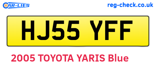 HJ55YFF are the vehicle registration plates.