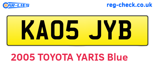 KA05JYB are the vehicle registration plates.