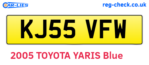 KJ55VFW are the vehicle registration plates.