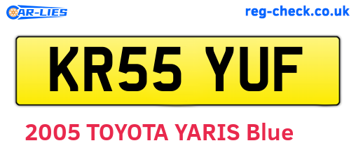 KR55YUF are the vehicle registration plates.