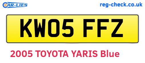 KW05FFZ are the vehicle registration plates.