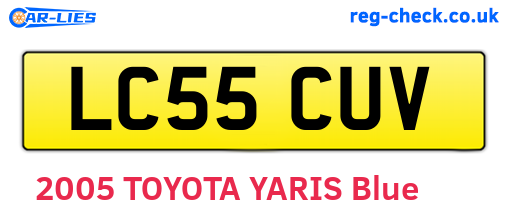 LC55CUV are the vehicle registration plates.