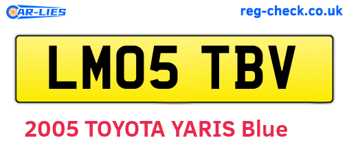 LM05TBV are the vehicle registration plates.