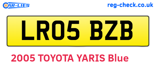 LR05BZB are the vehicle registration plates.