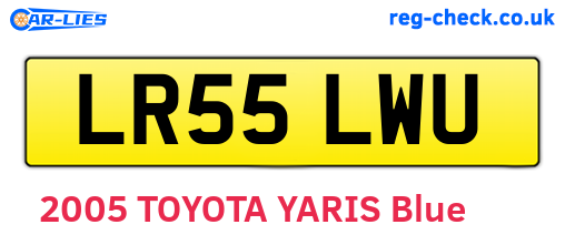 LR55LWU are the vehicle registration plates.