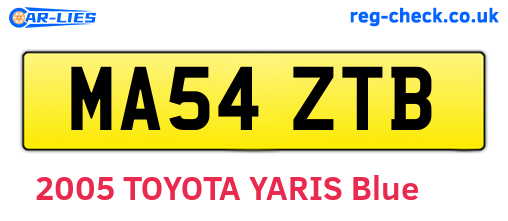 MA54ZTB are the vehicle registration plates.