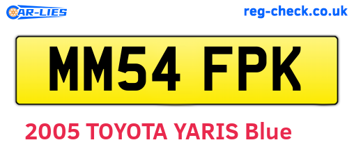 MM54FPK are the vehicle registration plates.