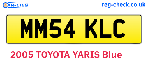 MM54KLC are the vehicle registration plates.