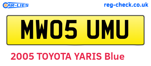 MW05UMU are the vehicle registration plates.