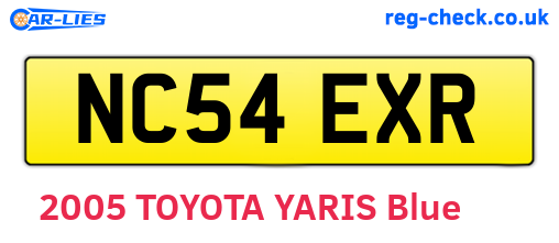 NC54EXR are the vehicle registration plates.