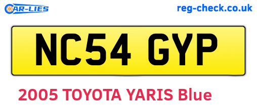 NC54GYP are the vehicle registration plates.