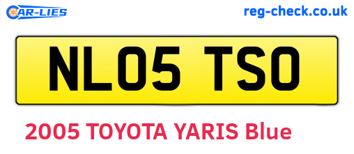 NL05TSO are the vehicle registration plates.