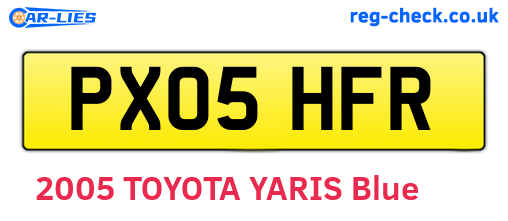 PX05HFR are the vehicle registration plates.