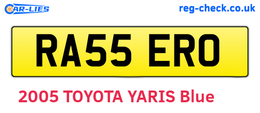 RA55ERO are the vehicle registration plates.