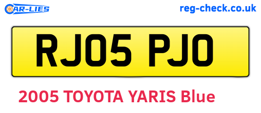 RJ05PJO are the vehicle registration plates.