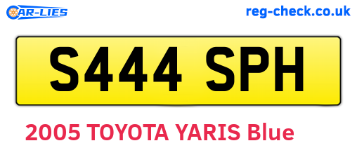 S444SPH are the vehicle registration plates.