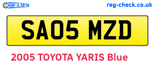 SA05MZD are the vehicle registration plates.