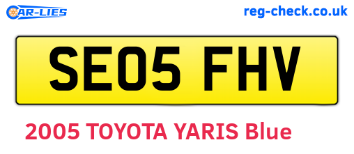 SE05FHV are the vehicle registration plates.