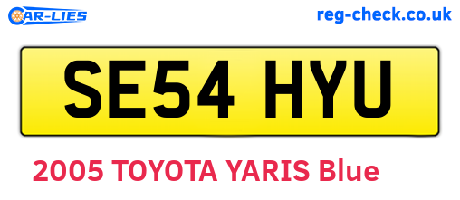 SE54HYU are the vehicle registration plates.