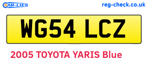 WG54LCZ are the vehicle registration plates.