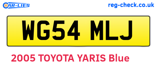 WG54MLJ are the vehicle registration plates.