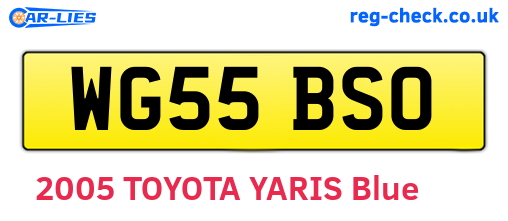 WG55BSO are the vehicle registration plates.