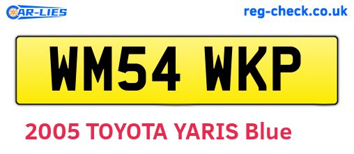 WM54WKP are the vehicle registration plates.