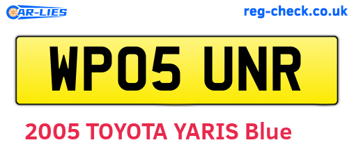 WP05UNR are the vehicle registration plates.
