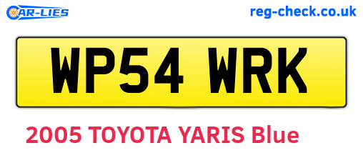 WP54WRK are the vehicle registration plates.