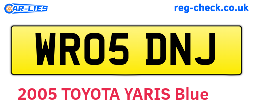 WR05DNJ are the vehicle registration plates.