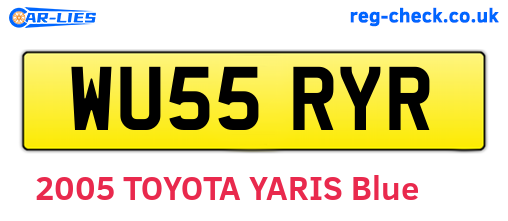 WU55RYR are the vehicle registration plates.