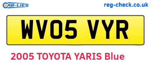 WV05VYR are the vehicle registration plates.