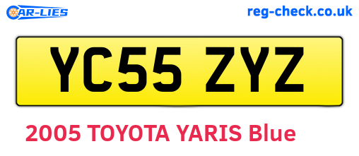 YC55ZYZ are the vehicle registration plates.