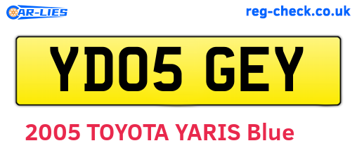 YD05GEY are the vehicle registration plates.