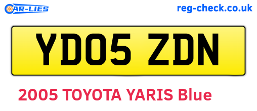 YD05ZDN are the vehicle registration plates.