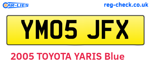 YM05JFX are the vehicle registration plates.