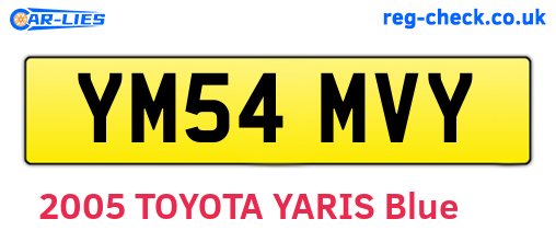 YM54MVY are the vehicle registration plates.