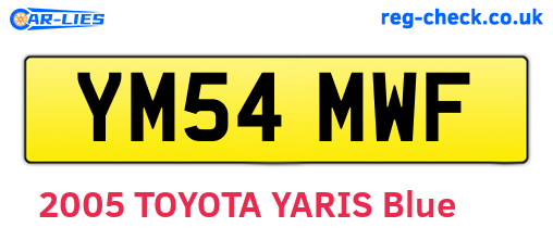 YM54MWF are the vehicle registration plates.